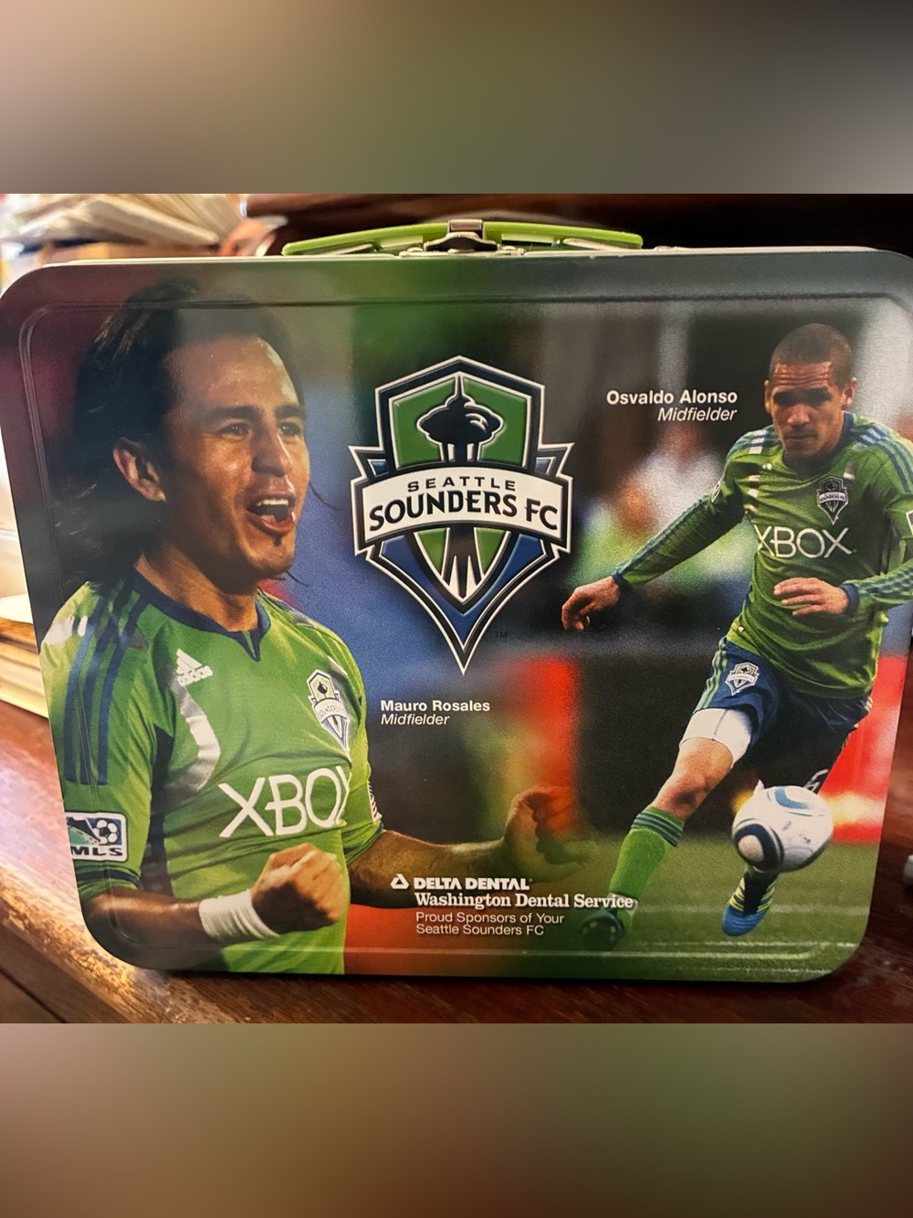 rare 2012 Seattle Sounders FC promotional tin lunch box